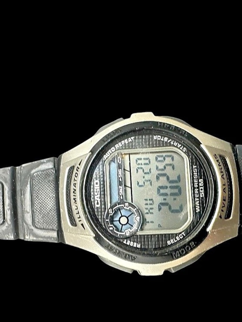 Casio W-214H Digital Watch Black Silver